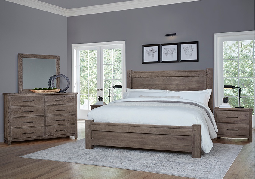 Dovetail Mystic Grey Poster Bed