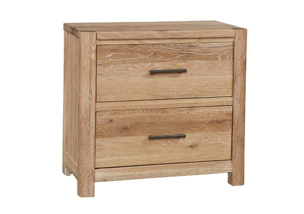 Crafted Oak 2 Drawer Nightstand