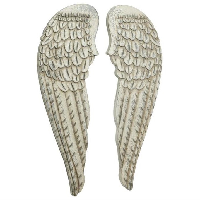 White Wooden Bird Carved Wings