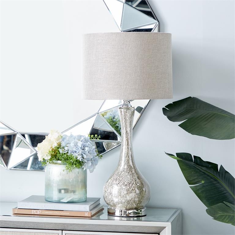 Table Lamp w/ Faux Mercury Glass Finish
