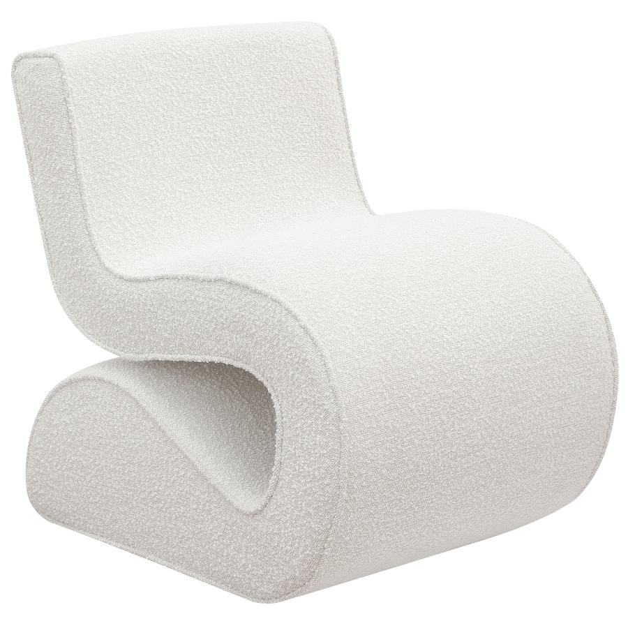 Ronea Boucle Cream Curved Accent Chair