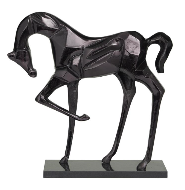 Black Aluminum Horse Sculpture