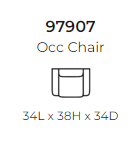 Diagram of the 979 Stanton chair showing dimensions.