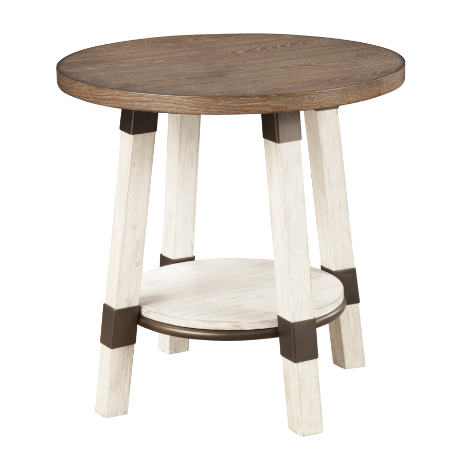 White Round End Table Old Cannery Furniture