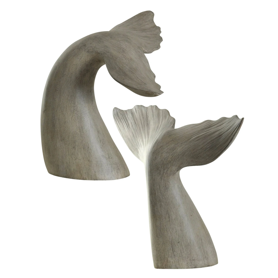 Gray Whale Tail Bookends (Set of 2)