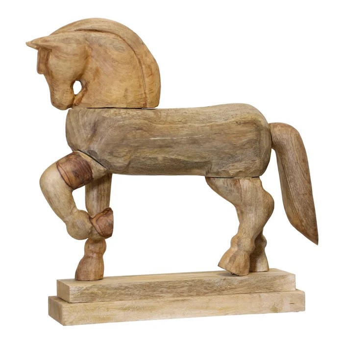 Natural Wood Horse in Barn Wood