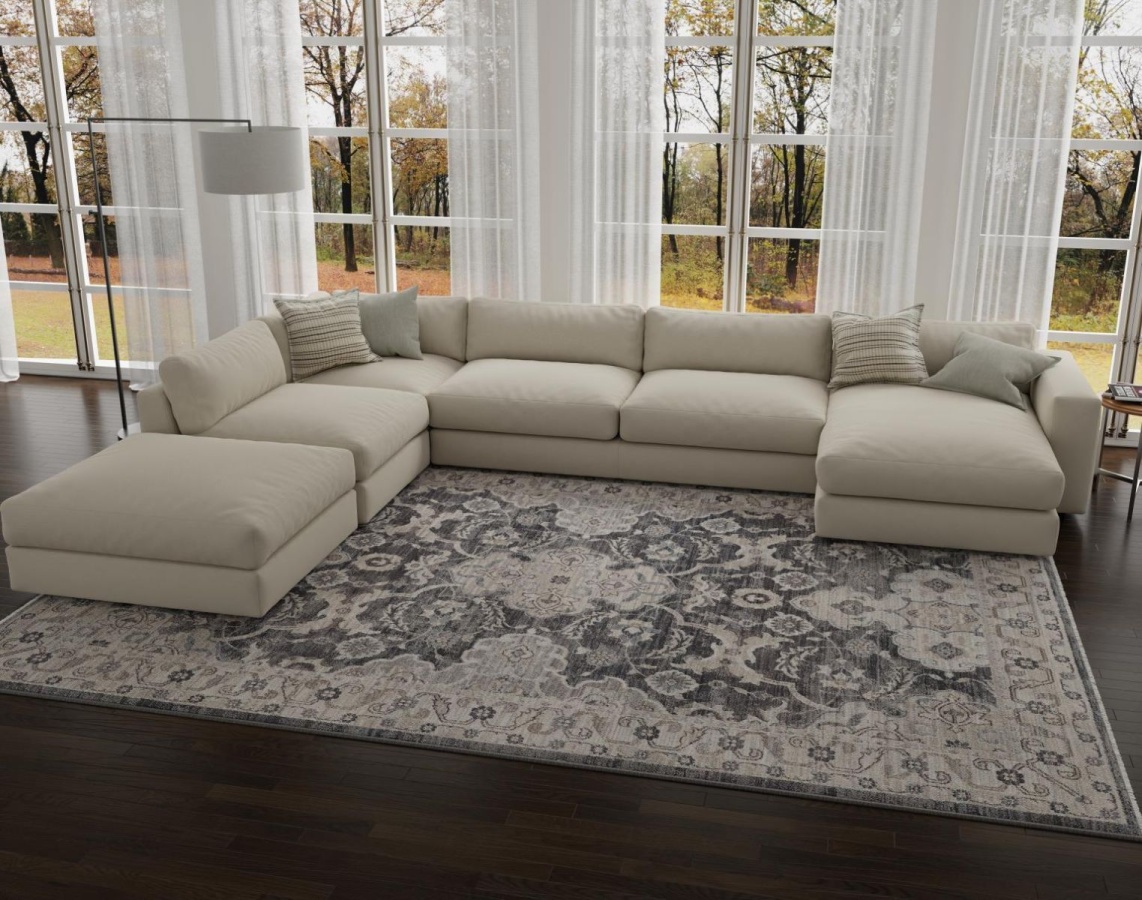 Adele Grey Ivory Sofia Rug
