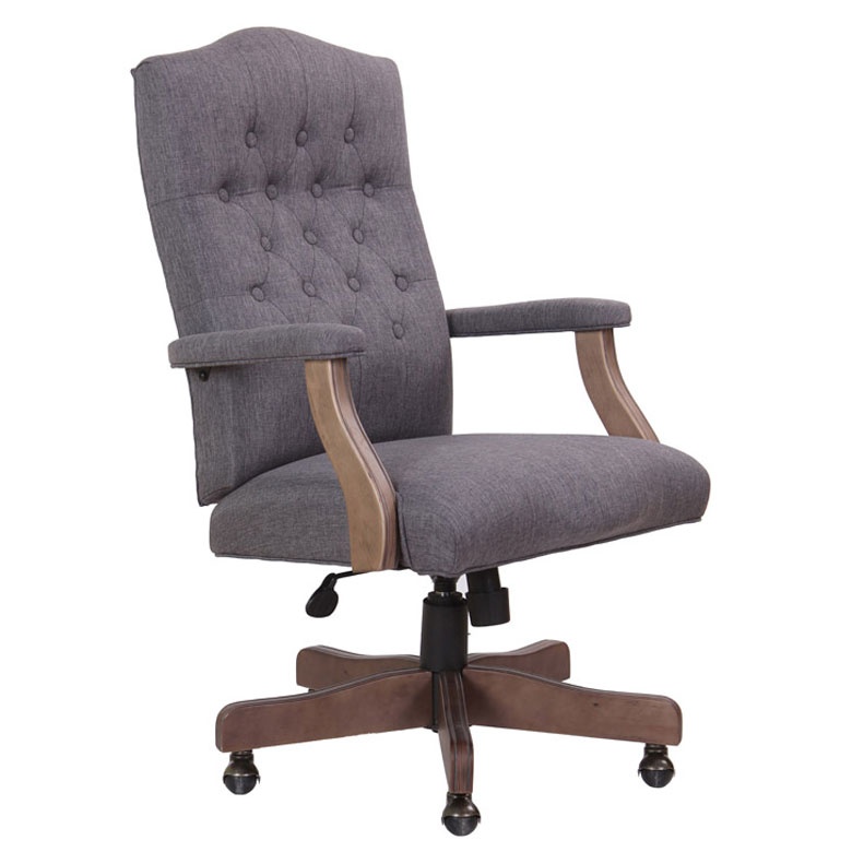 Executive Slate Grey Linen Chair