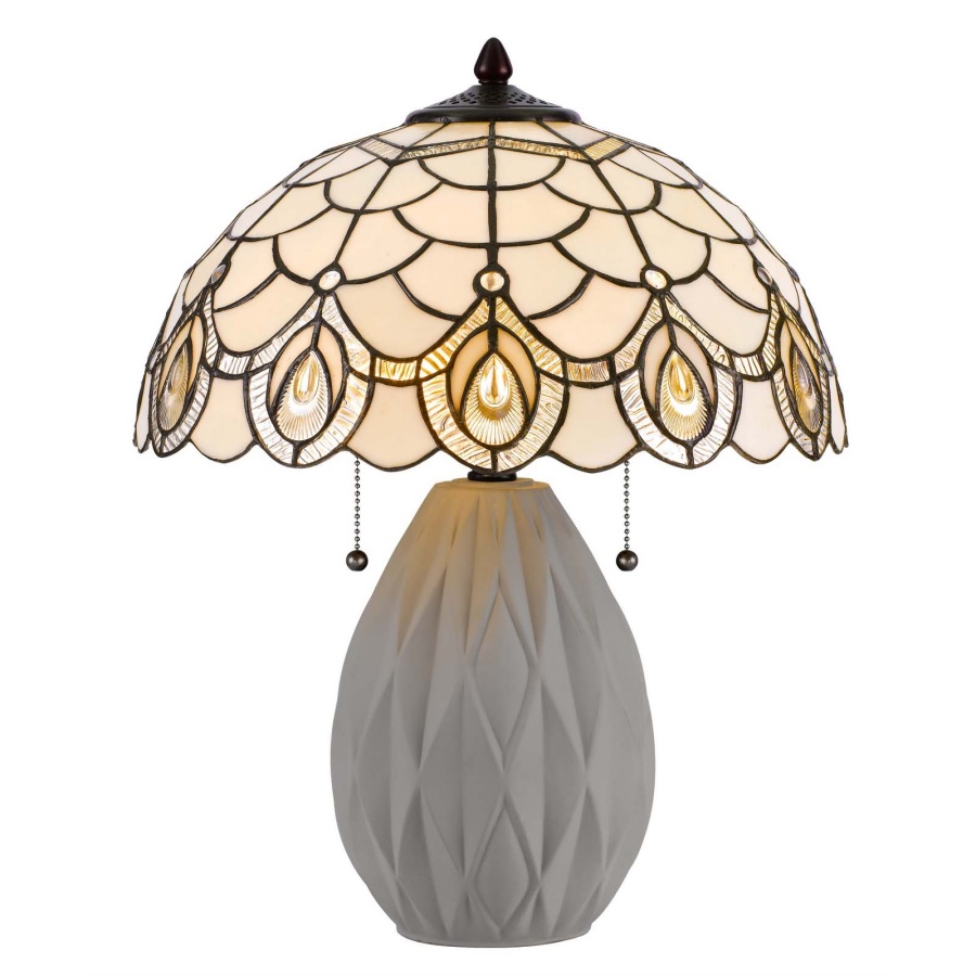 Light Gray Tiffany Table Lamp