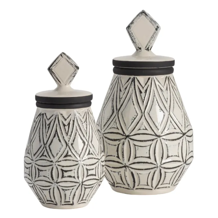 Geometrical Farm House Vases (Set of 2)