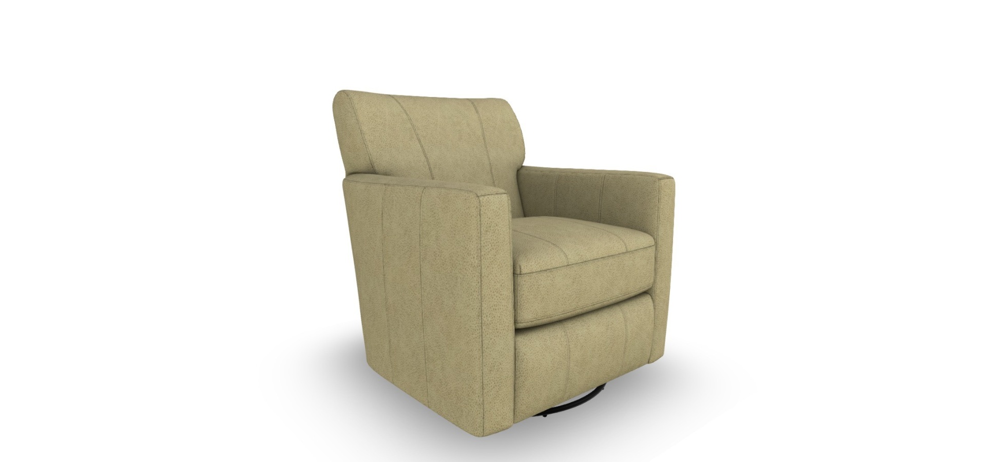 Caroly Leather Swivel Glider-Sage