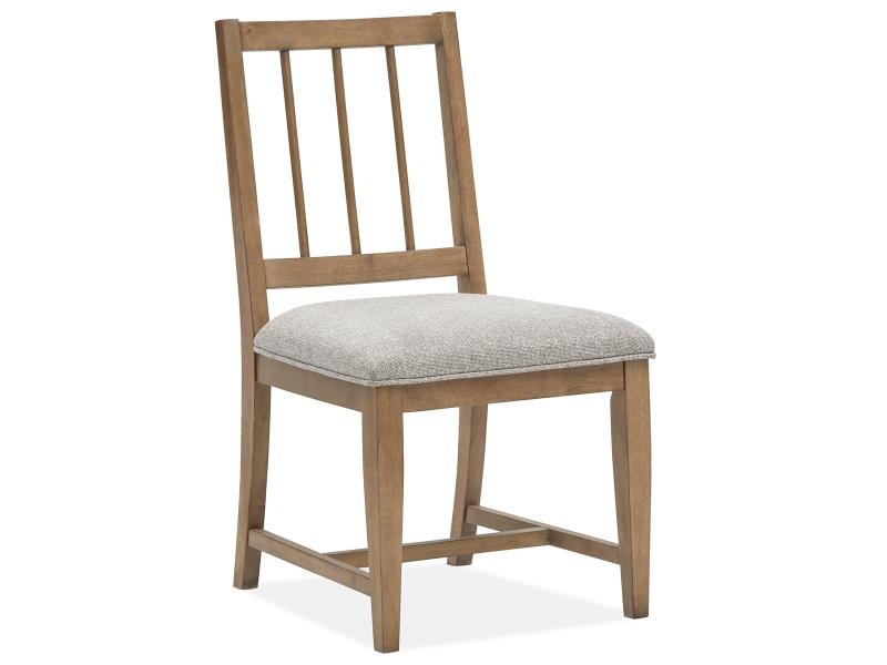 Lindon Side Chair w/ Upholstered Grey Seat