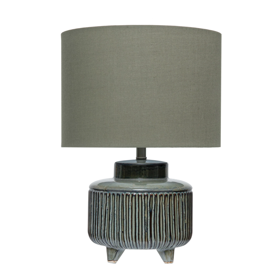 Stoneware Footed Table Lamp