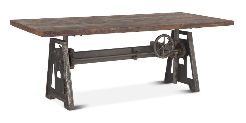 Industrial Loft 84" Adjustable Dining Table Weathered Gray