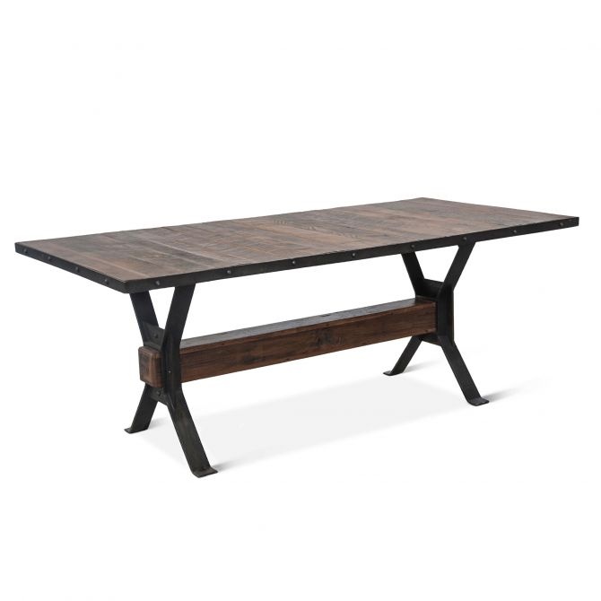 Industrial Teak 78" Reclaimed Wood Dining Table