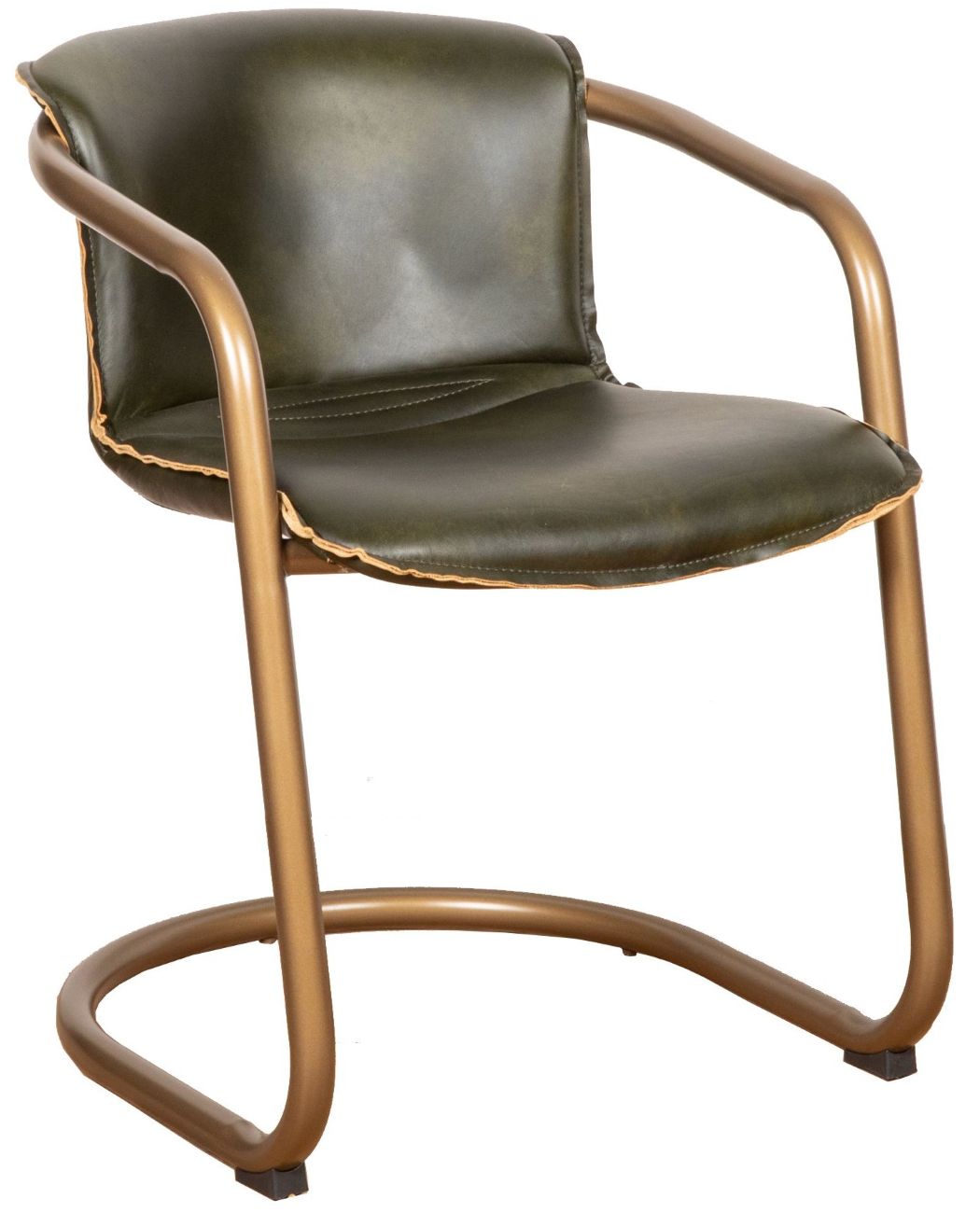 Portofino Green Leather Dining Chair