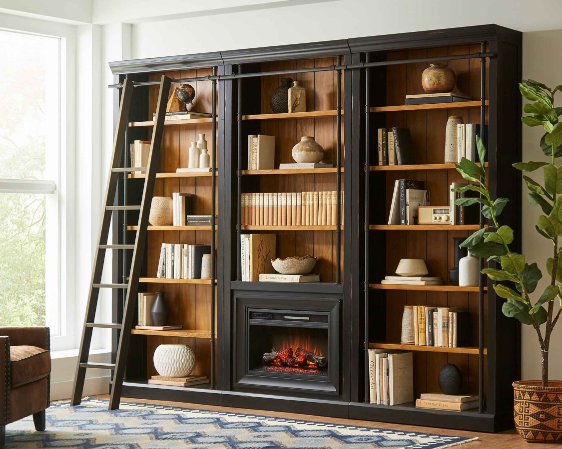 Toulouse 94" Fireplace Bookcase