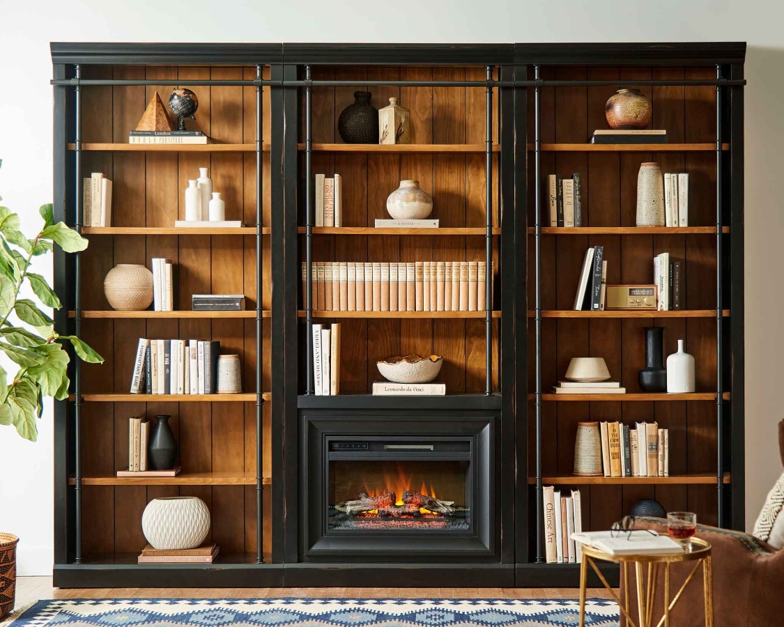 Toulouse 94" Fireplace Bookcase