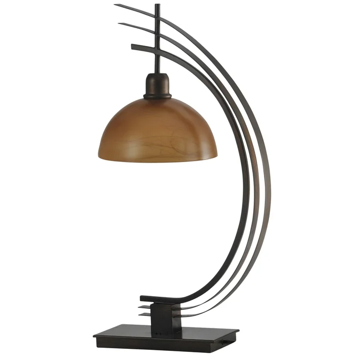 Bronze Accent Lamp with Glass Globe