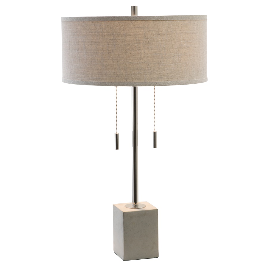 Nickel Table Lamp with Concrete Base