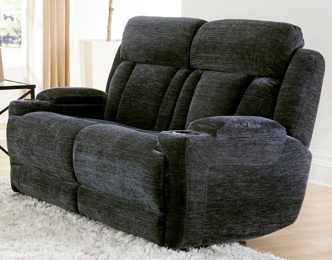 Dalton Power Loveseat - Lucky Charcoal