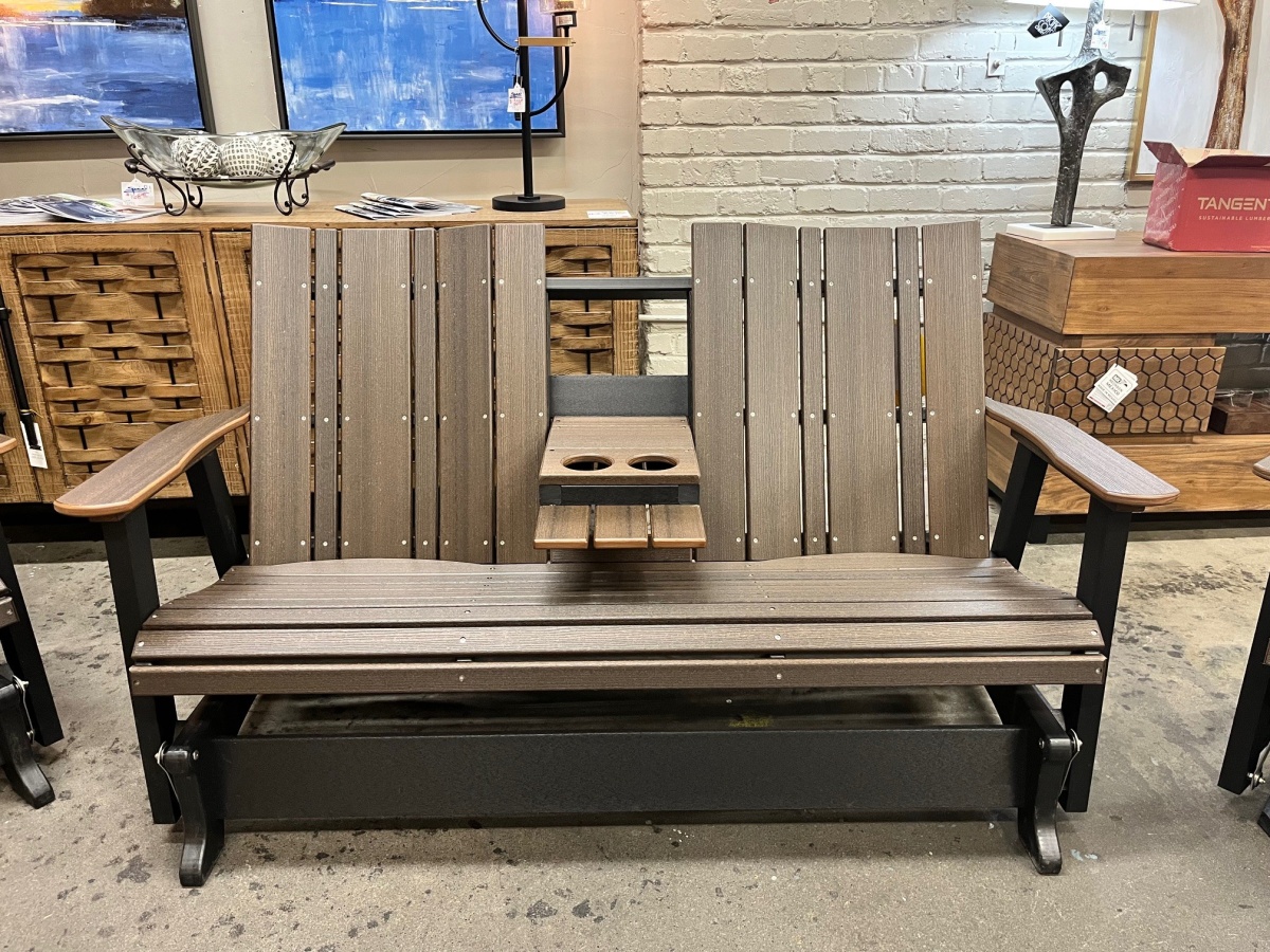 Newport Walnut/Black Glider w/ Console