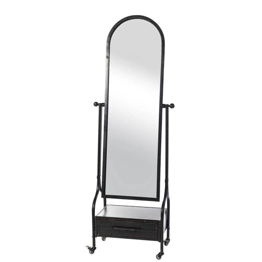 Cheval Mirror with Storage Drawer