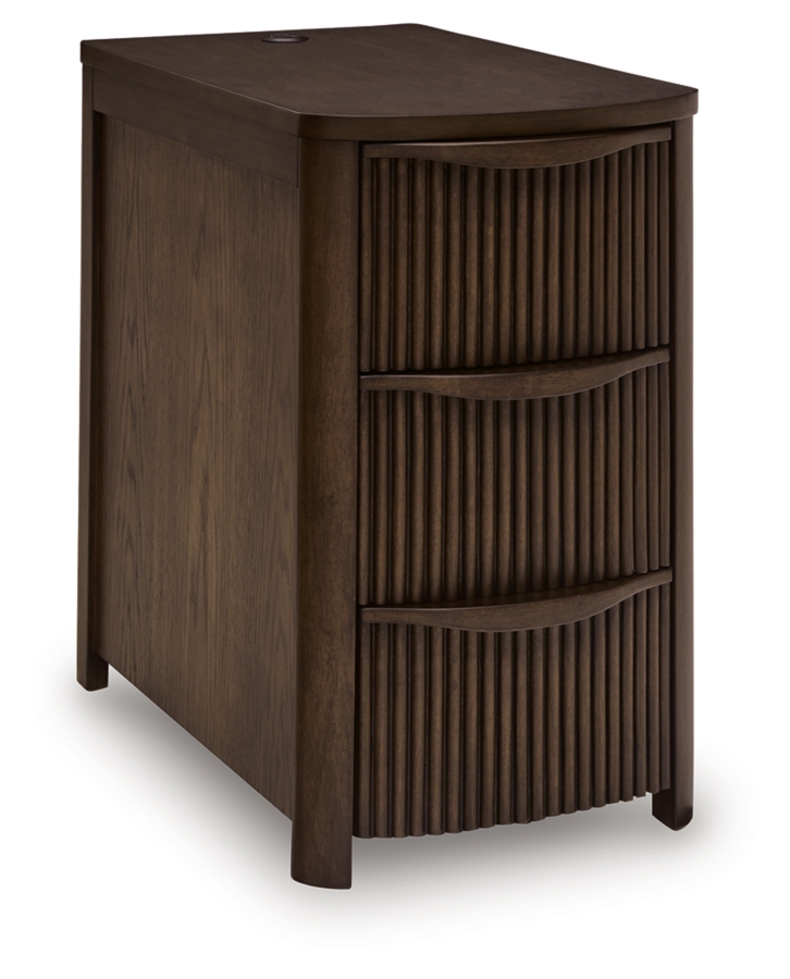 Camdill Power Chairside Table - Dark Brown