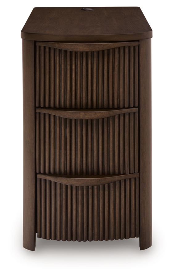 Camdill Power Chairside Table - Dark Brown