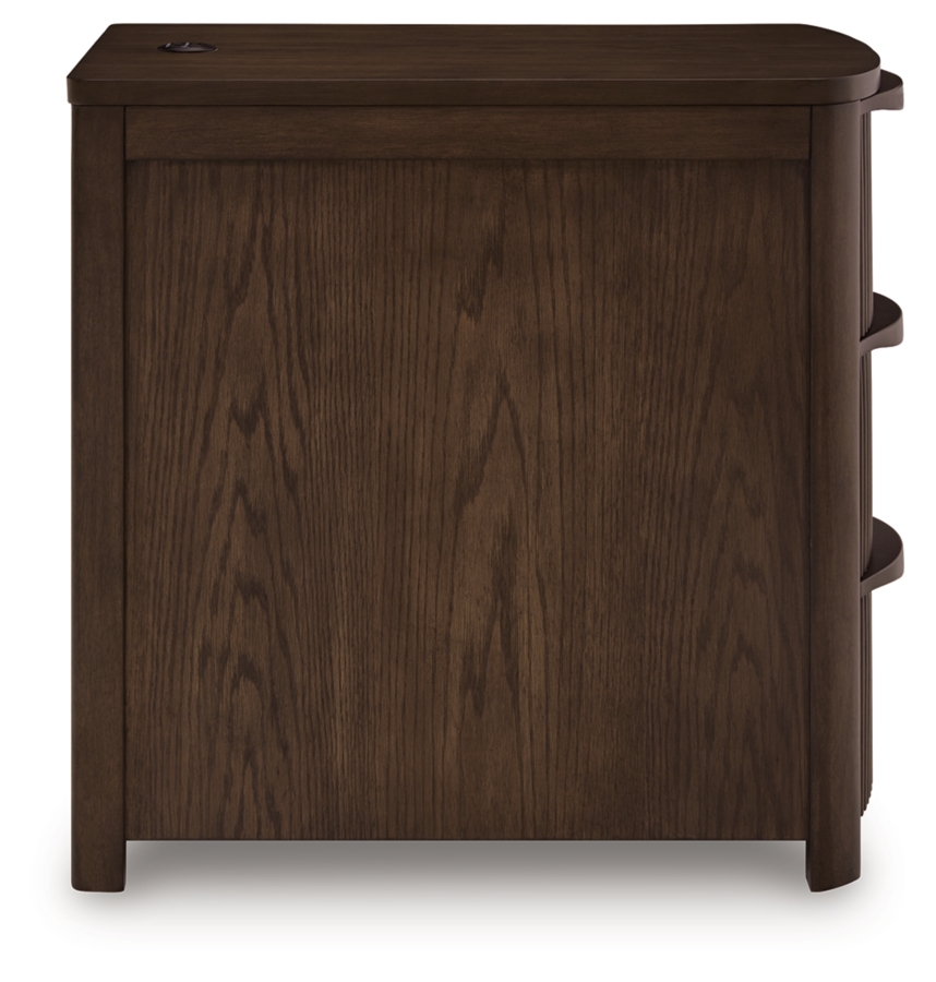 Camdill Power Chairside Table - Dark Brown