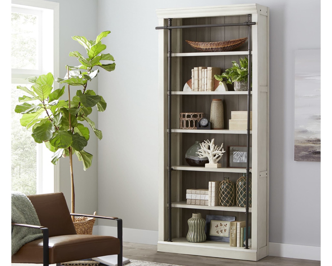 Toulouse Rustic White 94" Tall Bookcase