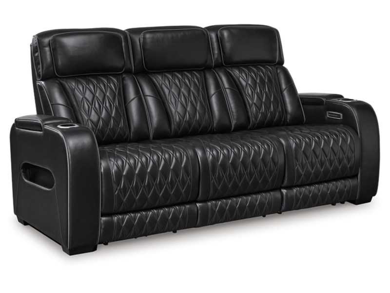 Boyington Black Triple Power Sofa