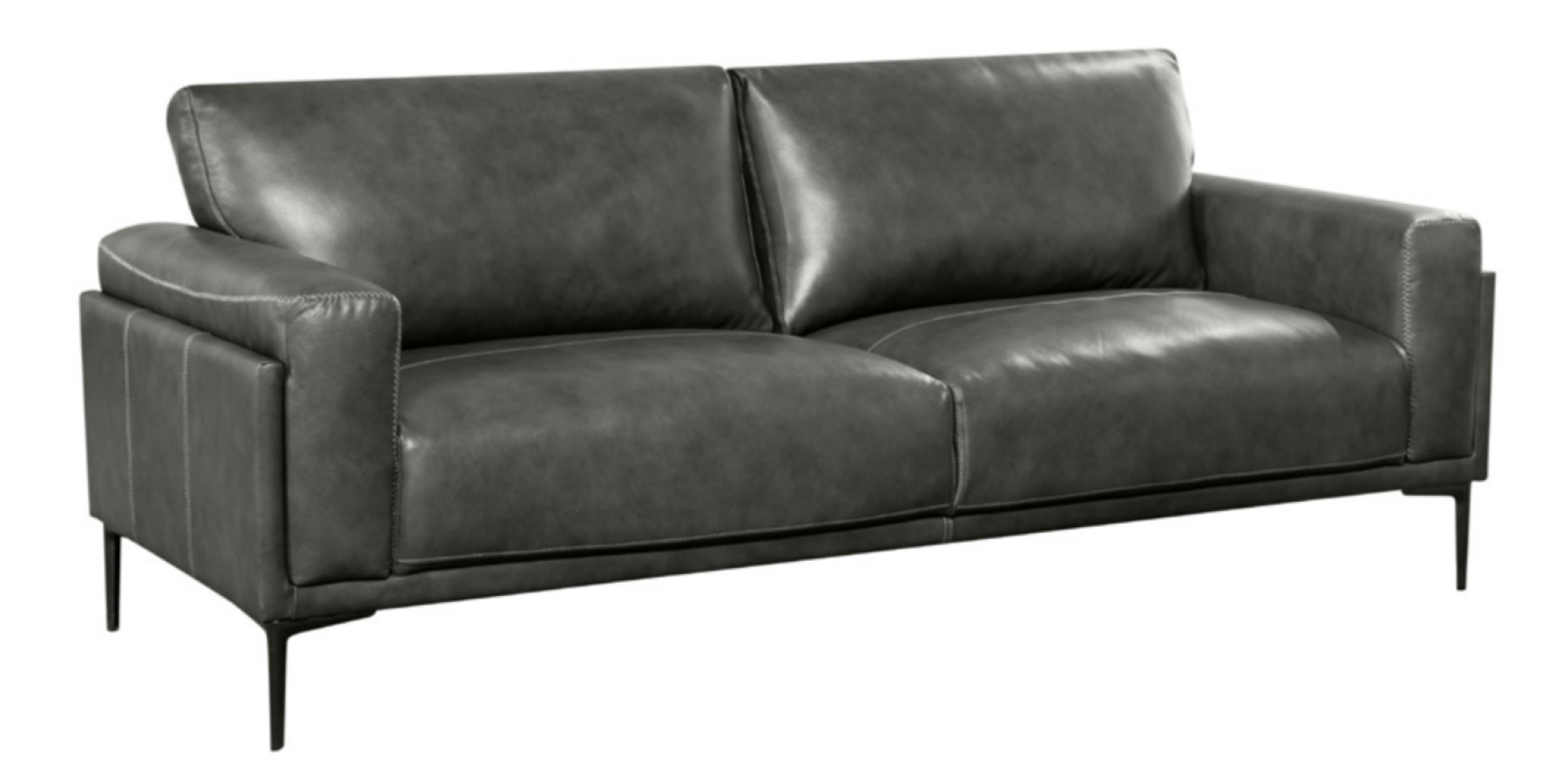 Stella Charcoal Leather Sofa