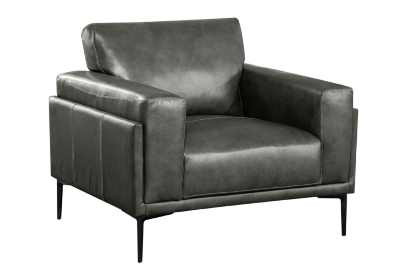 Stella Charcoal Leather Chair