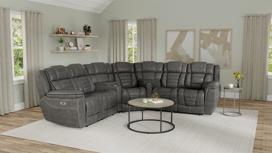Rosenberg 4Pc Dual Power Reclining Sectional Old Cannery Furniture