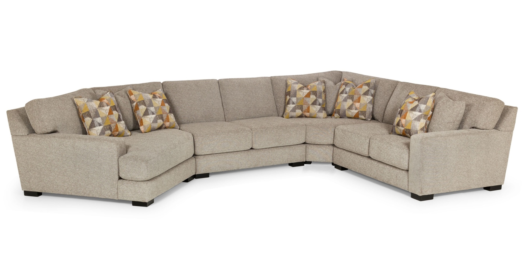 Customizable Stanton 466 4-piece sectional with angled cuddler.