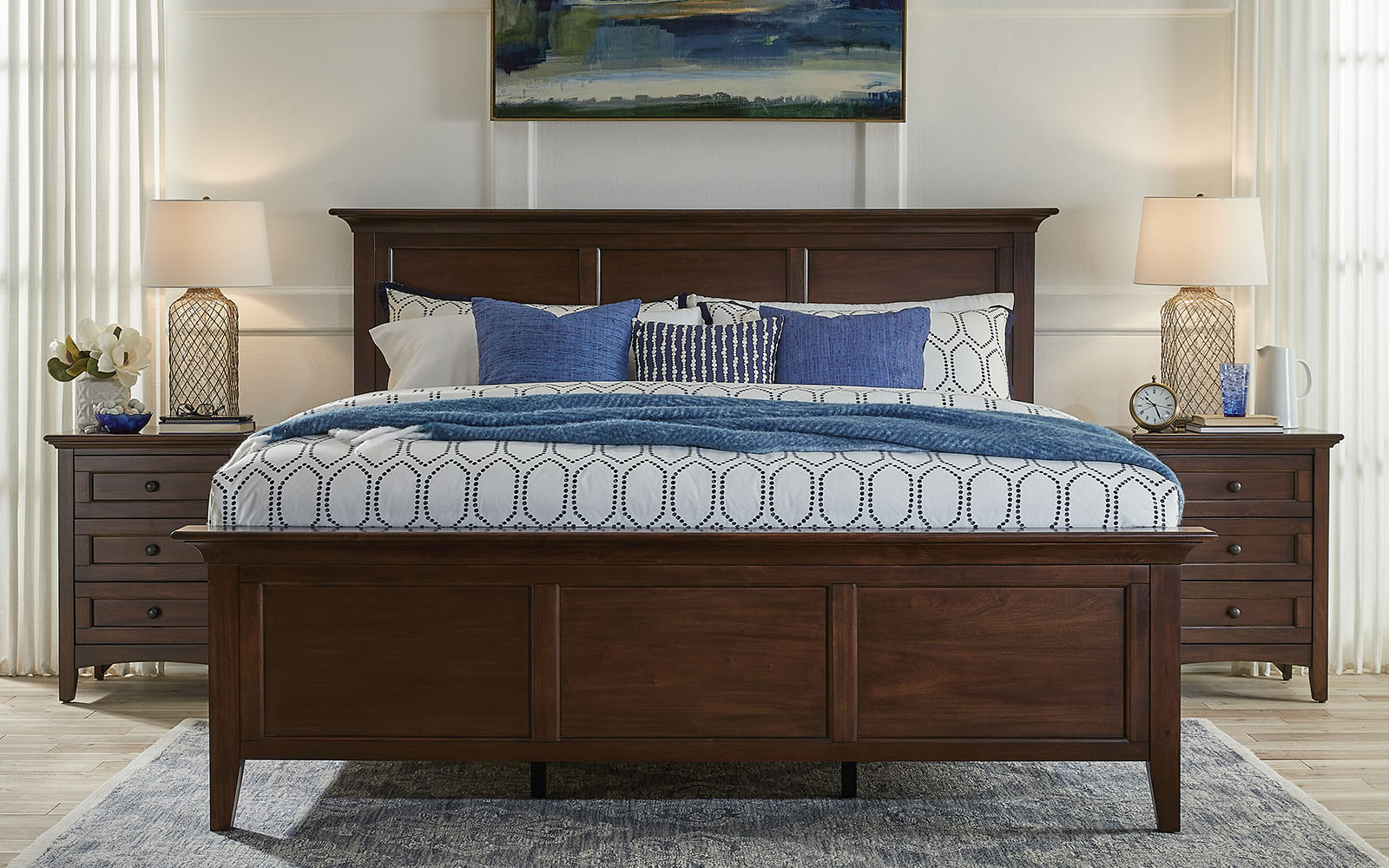 Westlake Cherry Brown Panel Bed