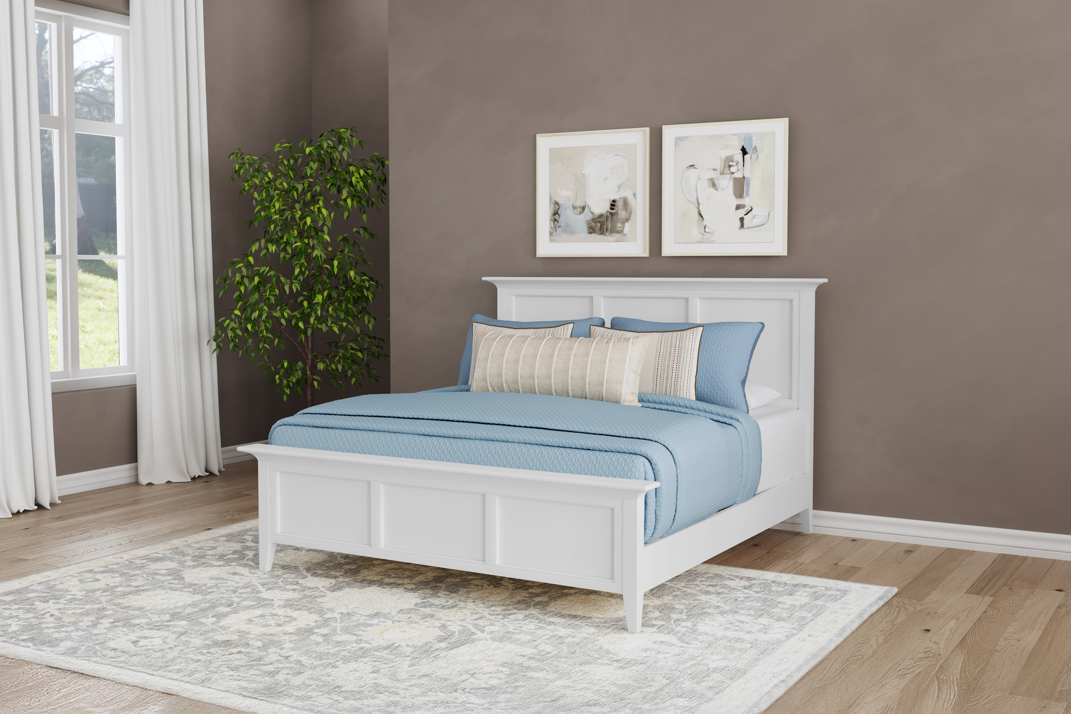 Westlake White Panel Bed