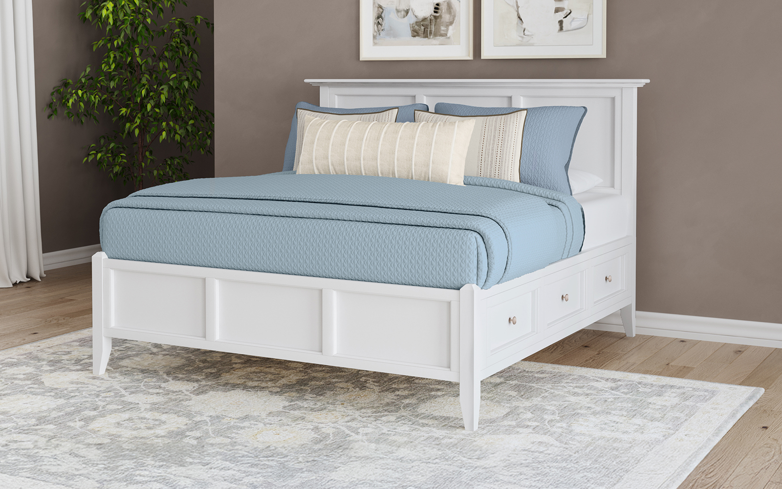 Westlake White Storage Bed