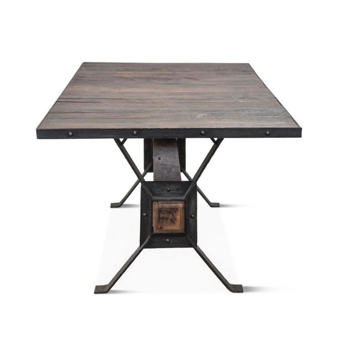 Industrial Teak 78" Reclaimed Wood Dining Table