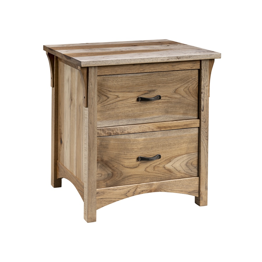 Hickory 2 Drawer Nightstand