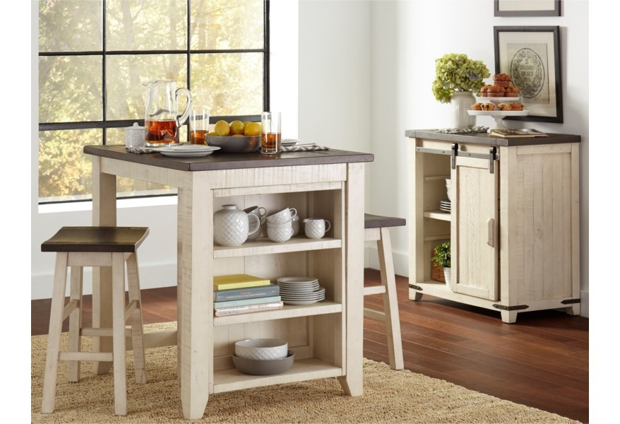 Madison County 3Pc Counter Height Table Set